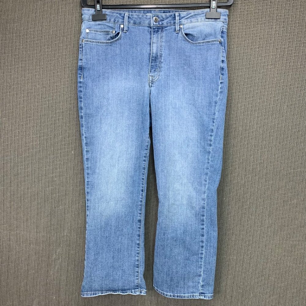 Rebecca Minkoff Womens 14P Light Wash Straight Leg Cropped Jeans Blue